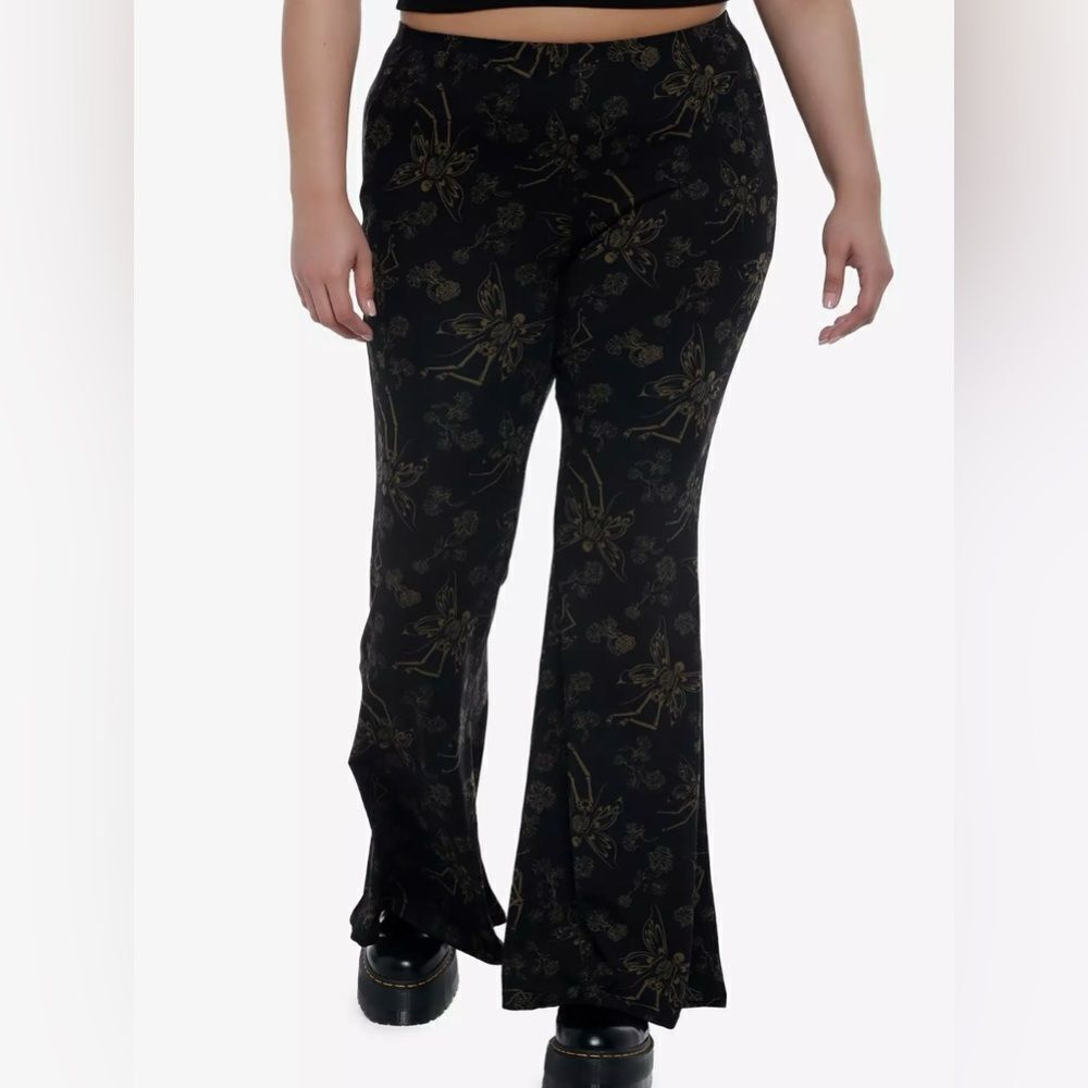 Gothic Dark Fairy Skeleton Flare Pants, Soft, Stretchy, NWT size 2X